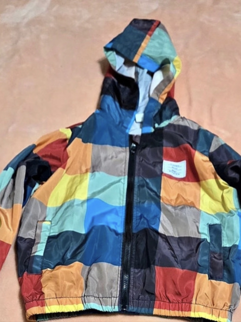 SHEIN Multicoloured Wundbreaker Jacket with Hood & Pockets Size: 5Y